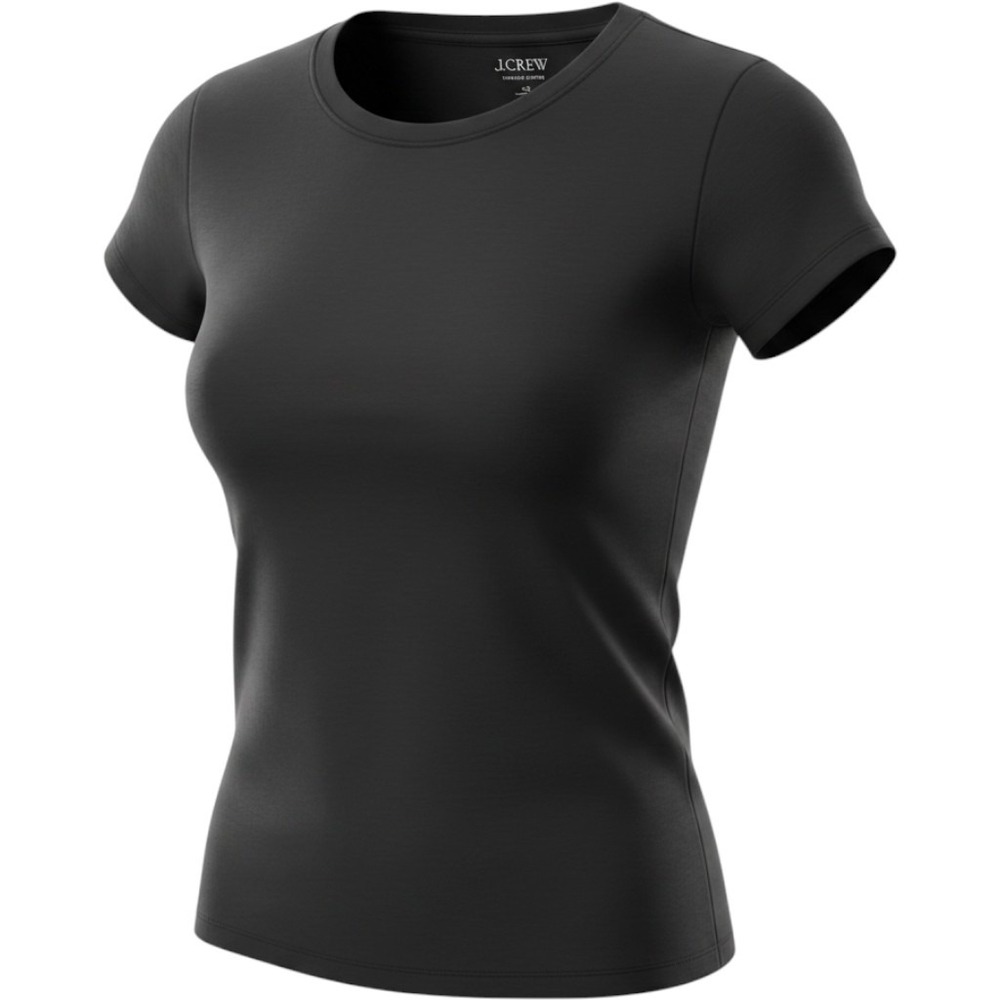 J.CREW FACTORY Women's Black Pima Cotton Slim-fit T-Shirt XS BY407